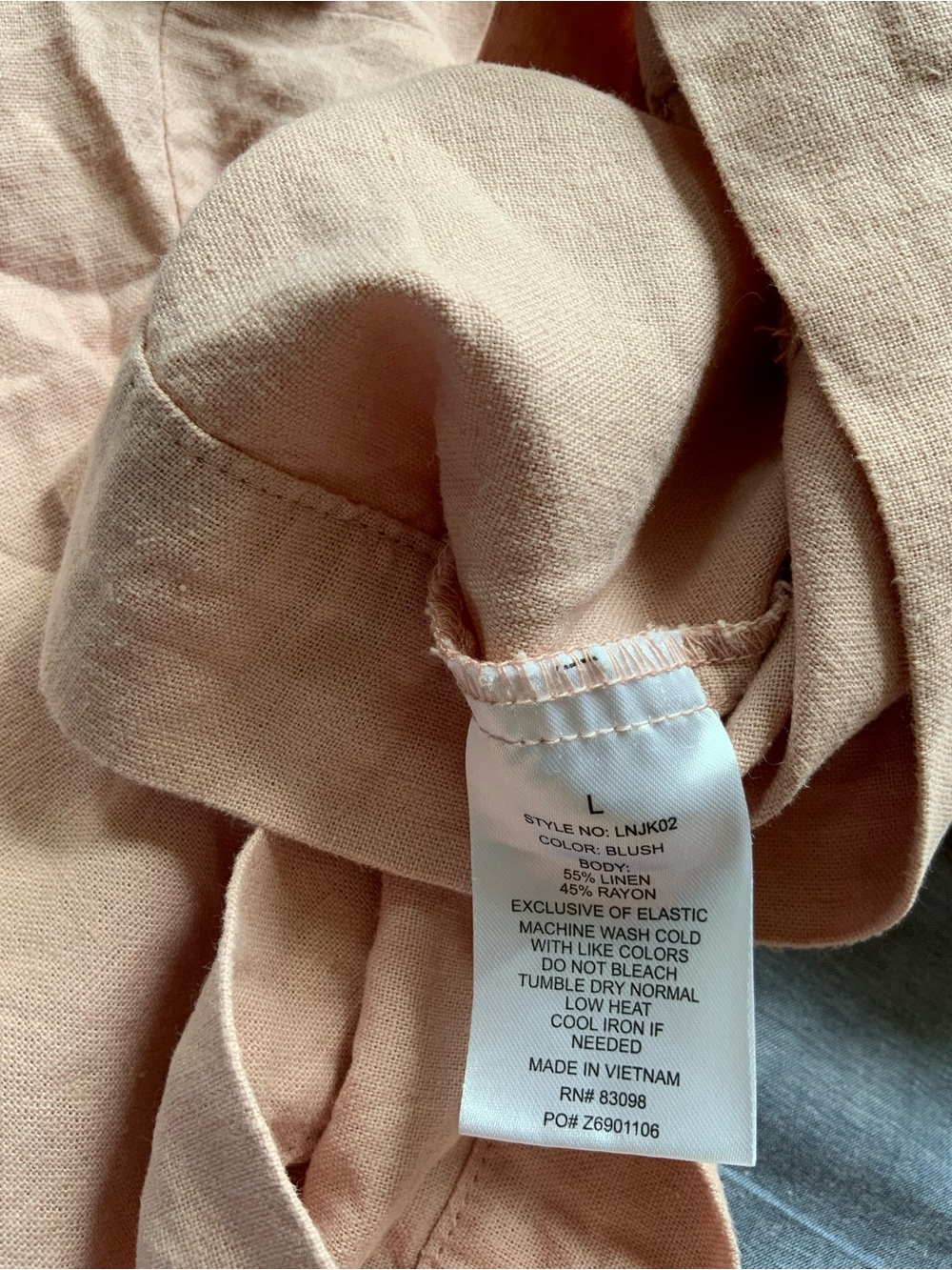 Ci Sono Blush Brown Statement Button Linen Jacket - Picture 10 of 10